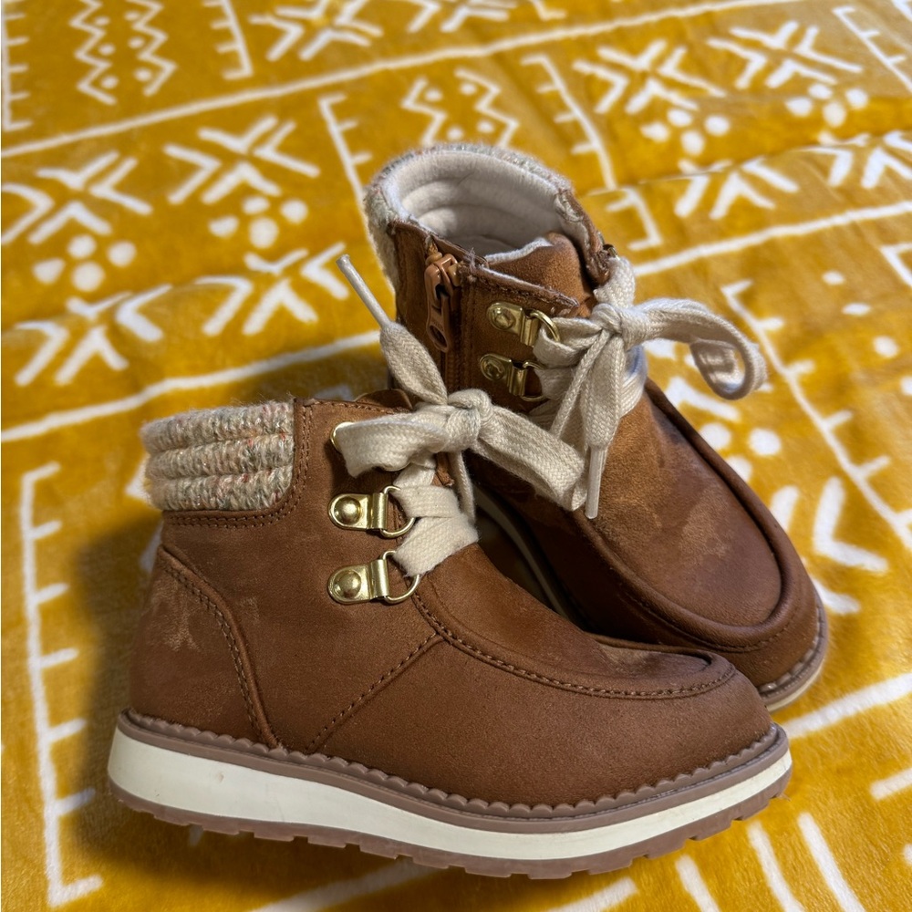 Toddler Girls' Herbie Booties Cognac - Cat & Jack - SIZE 8 EUC
